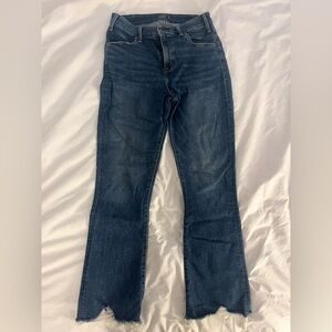 Abercrombie High Rise Ankle Cropped Flare Simone Jeans size 28 Long